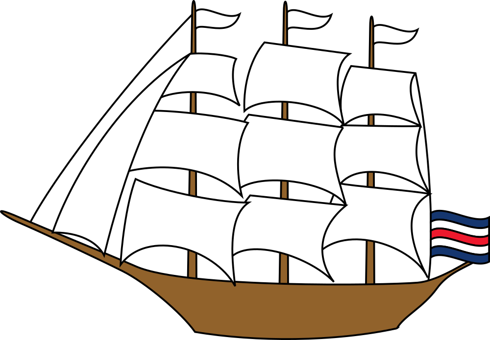 OnlineLabels Clip Art - Sailing Ship 10